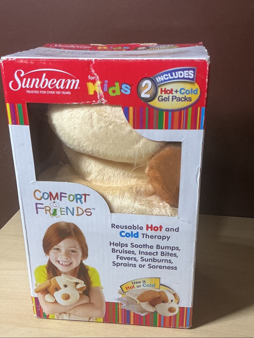 Sunbeam Plush Comfort Friends Dog in Cream and Brown nwb kids